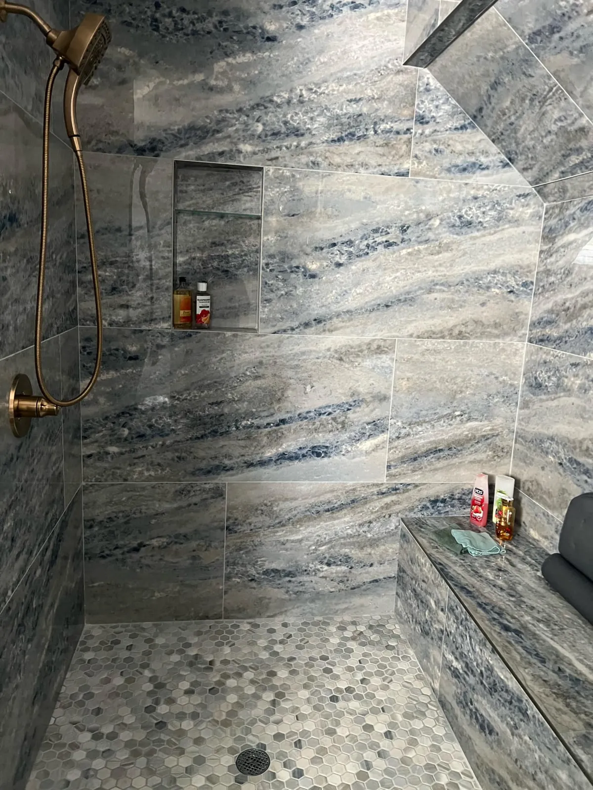 A spa bathroom built into an attic makeover